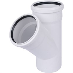 Рехау тройник RAUPIANO для канализационной трубы Д 110, угол 45°, 110/110/45°, Rehau 11229841001