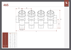 465_3/4"/02 x 1/2"НР Коллектор 3/4" с ручными вентилями 1/2"НР, 2-х контурный 465003402 - фото 6859