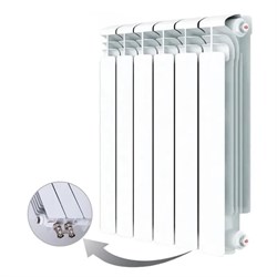 Rifar ALUM Ventil 350 - 14 секций алюминиевый радиатор с нижним, боковым подключением RAV3514 - фото 9560