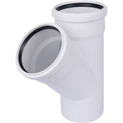 Рехау тройник RAUPIANO для канализационной трубы Д 110, угол 45°, 110/110/45°, Rehau 11229841001