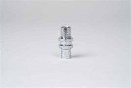 Рехау муфта равнопроходная для труб Д 20 из сшитого полиэтилена Therm S, латунь хромированная, Rexau 12503173002